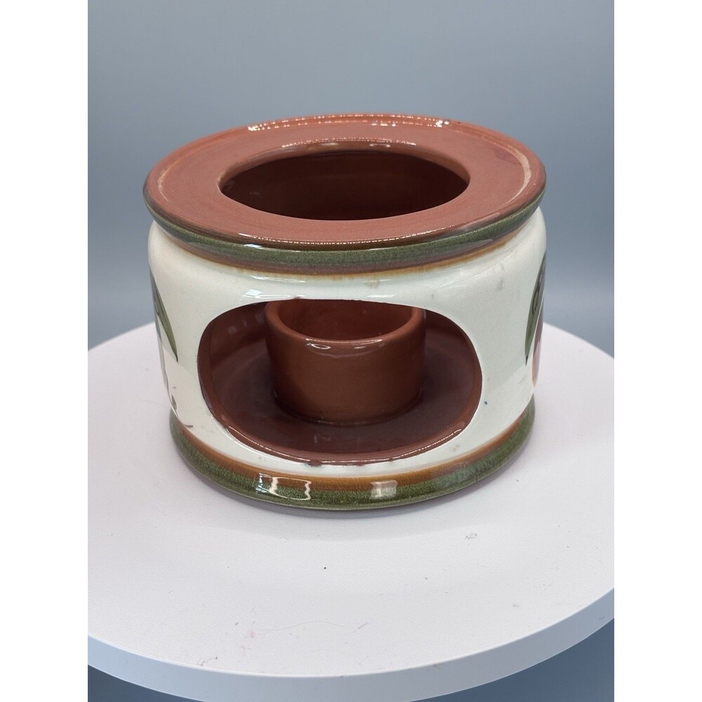 Stangl Pottery Apple Fruit Pattern Ceramic Candle Holder Warmer Vintage USA